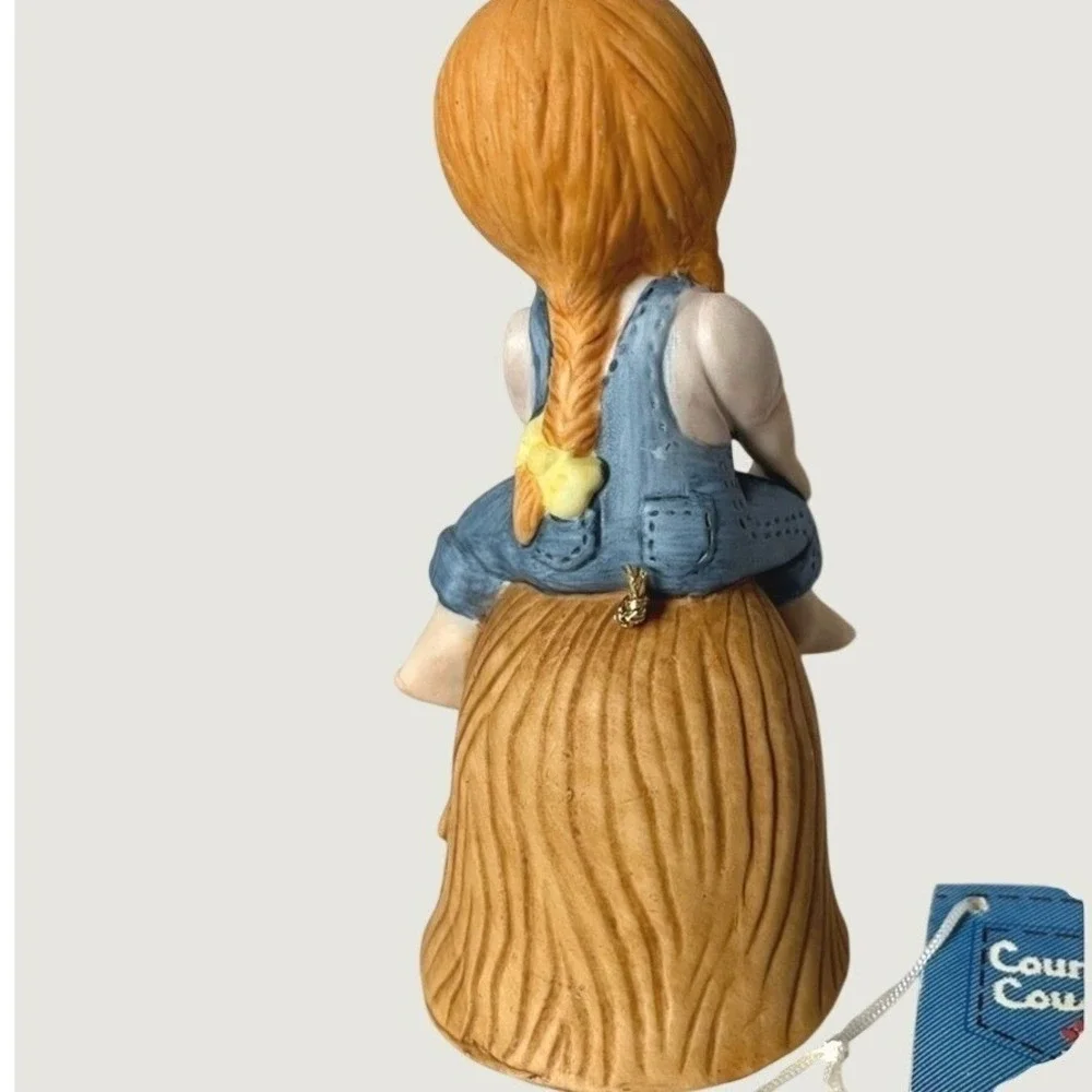 Enesco Precious Moments Country Cousins Porcelain Bell Girl Figurine Vintage